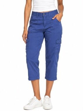 Lee Relaxed Fit Cropped Capri Cargo Pants Women’s 14 Navy Blue